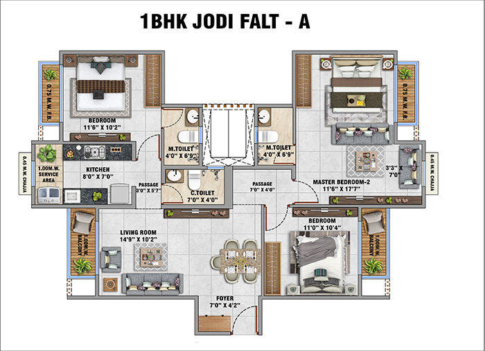 Haware My First Home Shilphata - 2 BHK Floor Plan
